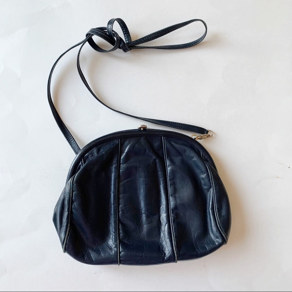 Vtg Bravo Browns Crossbody Bag Navy Blue - Picture 9 of 14